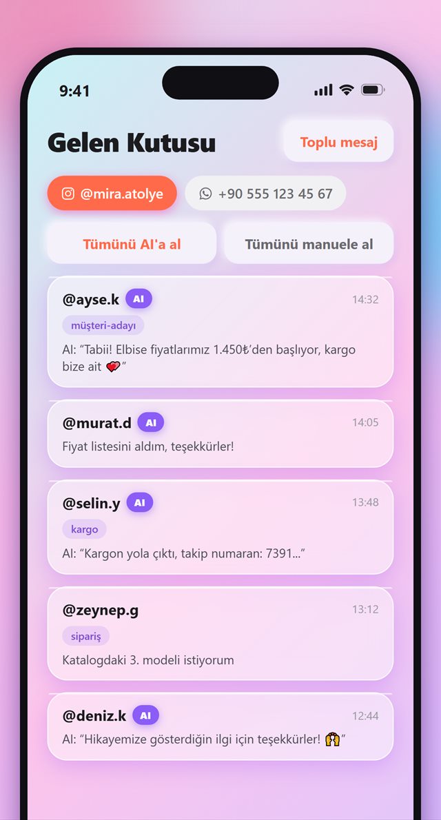 Gelen kutusu ekranı